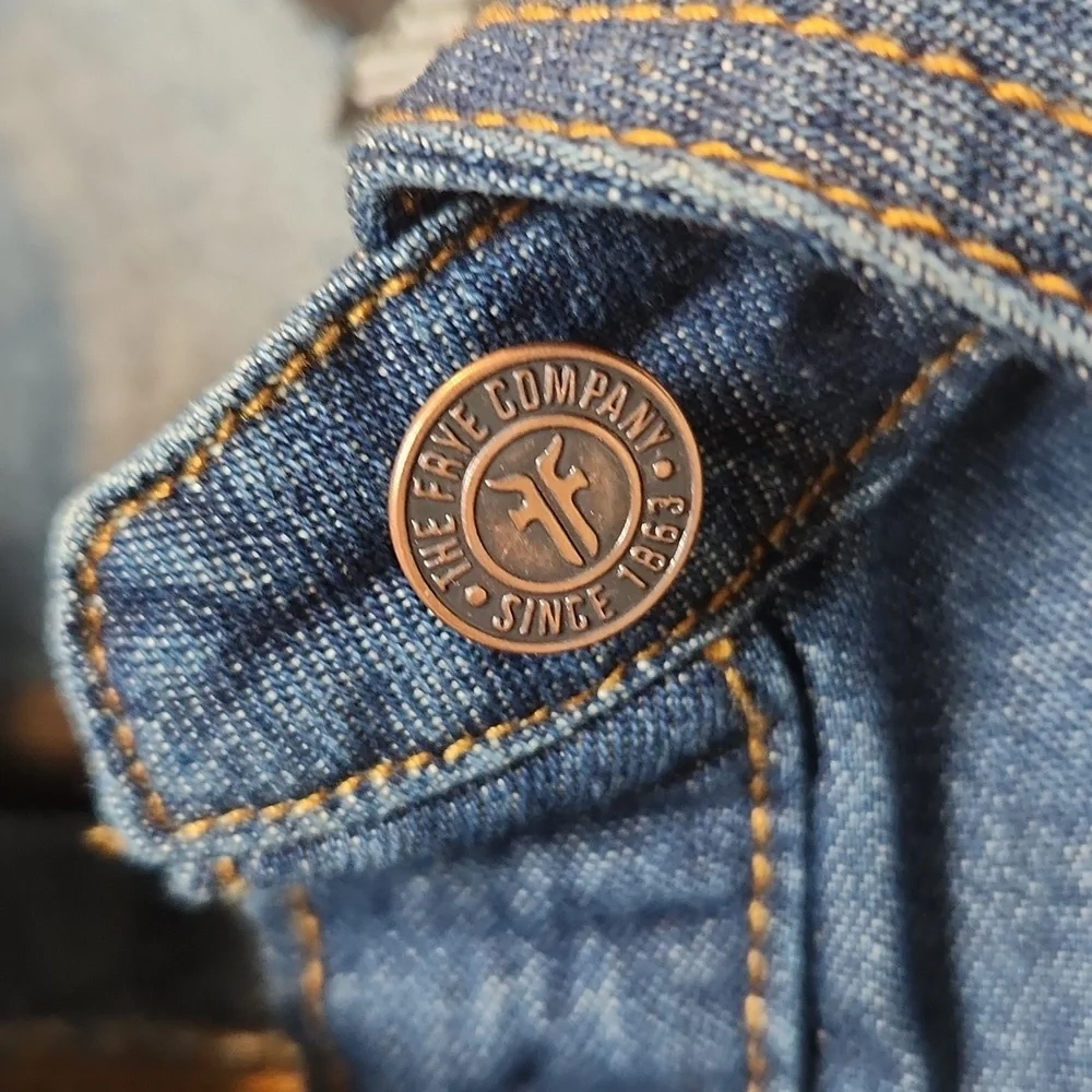 Frye Button-Up Denim Mini Dress‎ Size XS - Picture 6 of 12